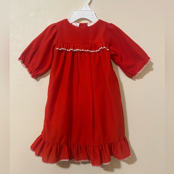 VTG Nats Tiny Tots Toddler Girl Holiday Christmas Red Pajamas Nightgown 24mo 2T - Picture 1 of 10